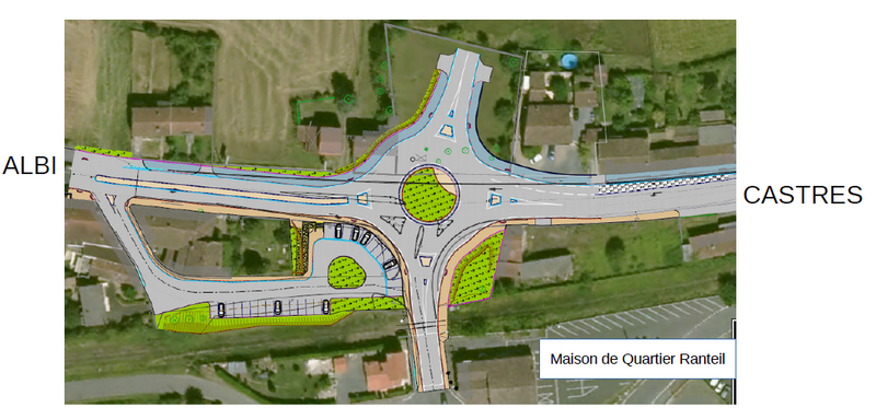 Création d’un giratoire à 4 branches avec cheminement doux en lieu et place du carrefour à feux