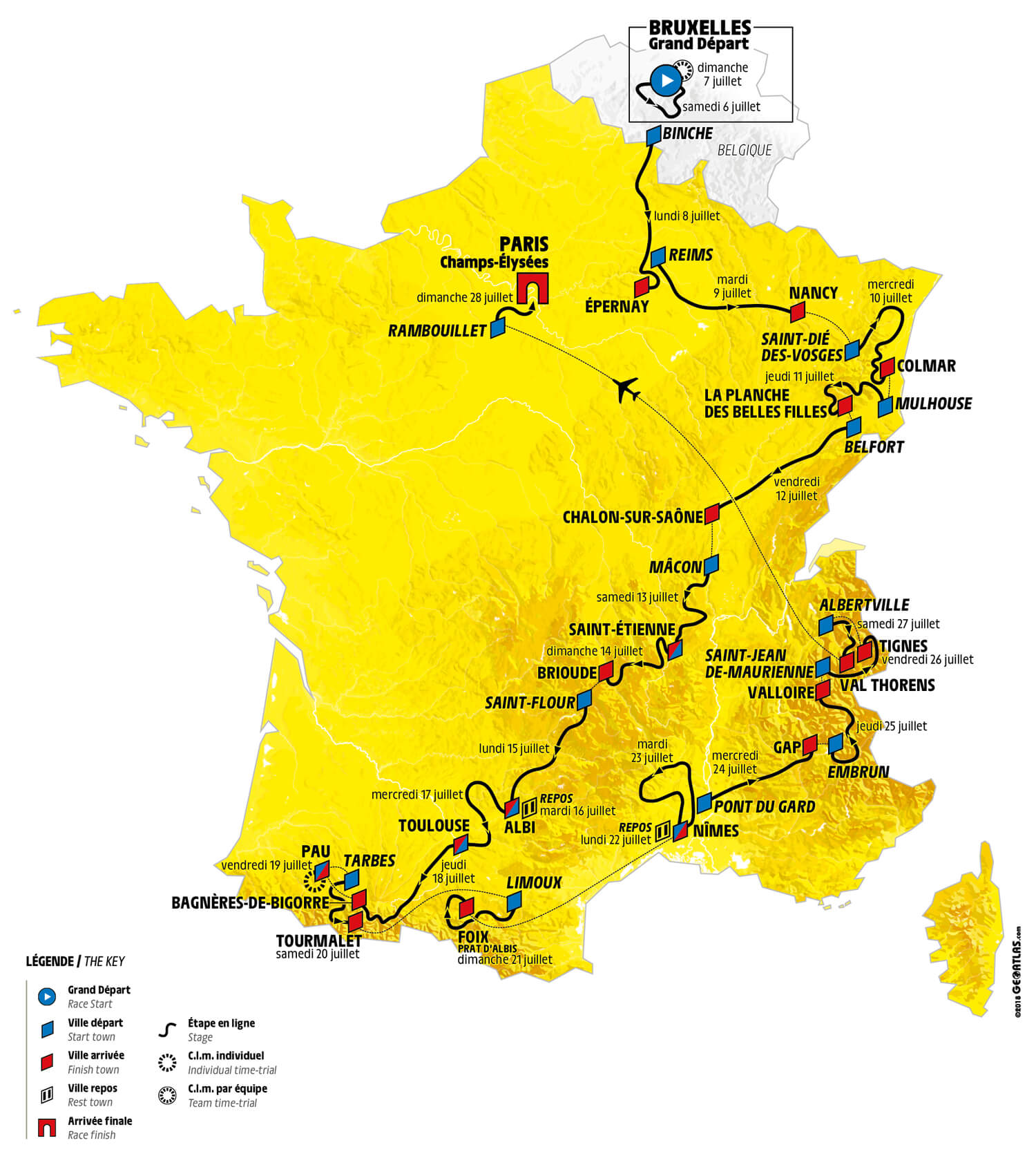 Le parcours du Tour de France 2019 rendra donc hommage à Eddy Merckx