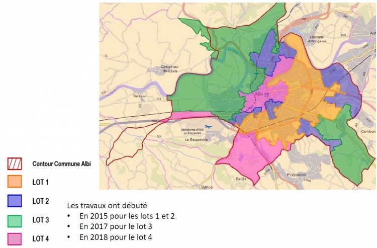 Les quatre lots de la ville d'Albi