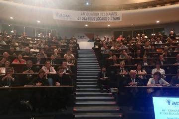 68ieme congrès des Maires du Tarn ce matin à IMT Mines Albi Merci à Mme le Ministre, Jacqueline Gourault, pour sa présence à nos côtés, une semaine après sa venue dans notre Ville pour le congrès national des Villes de France Et merci à notre président départemental, Sylvain Fernandez, pour sa confiance 😉