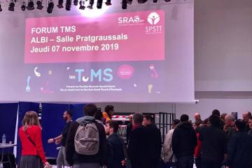 Déjà beaucoup de monde ce matin pour l’ouverture du forum sur les Troubles Musculo-Squelettiques organisé à Pratgraussals par le SRAS et le SPSTT, services de santé au travail..... De très nombreux partenaires présents, bcp de conseils et de présentations de matériels spécifiques, pour améliorer la prévention de ces troubles dans le monde du travail.....
