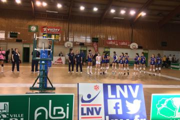 Très belle résistance de l'équipe France Avenir 2024 face aux volleyeuses de Béziers, 3ème du championnat et qui arrivaient à #Albi avec 9 victoires consécutives.