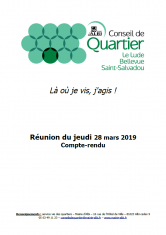 Conseil de quartier - Le Lude Bellevue - 28 mars 2019