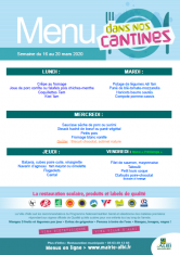 Menu - Scolaire du 16 au 20 mars 2020