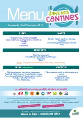 Menu - Scolaire du 18 au 22 novembre 2019