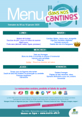 Menu - Scolaire du 6 au 10 janvier 2020