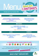 Menu - Scolaire du 27 au 31 janvier 2020