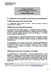 Conseil municipal du 10 février 2020