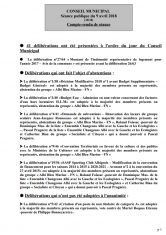 Conseil municipal 9 avril 2018