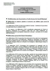 Conseil Municipal du 15 avril 2019