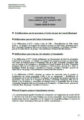 Conseil municipal du 23 septembre 2019
