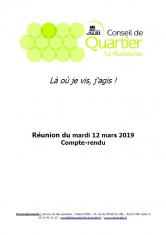 Conseil de quartier - La Madeleine - 12 mars 2019