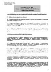 Conseil municipal 19 décembre 2016