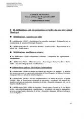Conseil municipal 25 septembre 2017