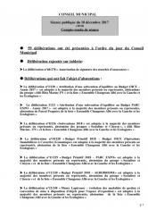 Conseil municipal 18 décembre 2017