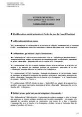 Conseil municipal du 26 novembre 2018