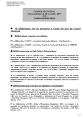 Conseil municipal 20 novembre 2017