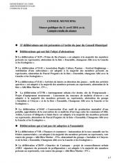 Compte-rendu du conseil municipal - 11 avril 2016
