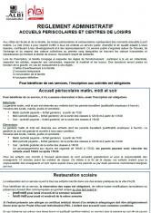 Règlement - Accueils périscolaires et centres de loisirs