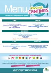Menu - Scolaire du 30 septembre au 4 octobre 2019
