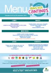 Menu - Scolaire du 4 au 8 novembre 2019